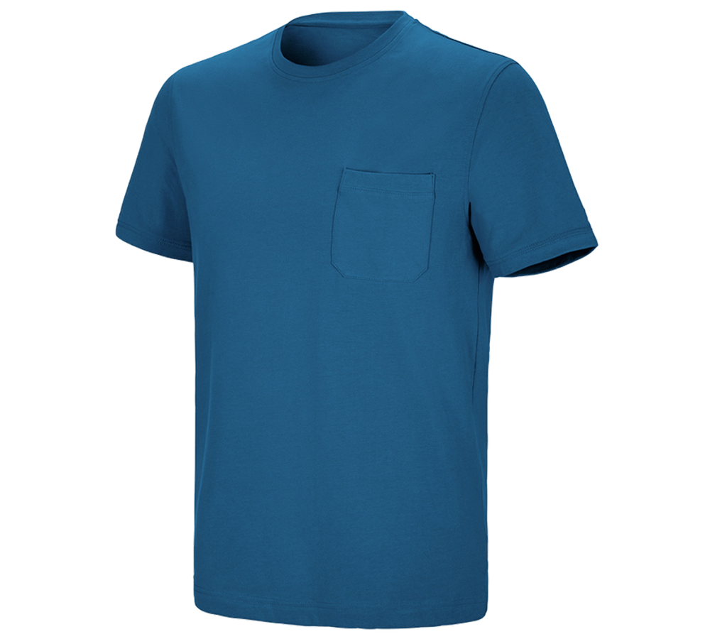 Överdelar: e.s. t-shirt cotton stretch Pocket + atoll