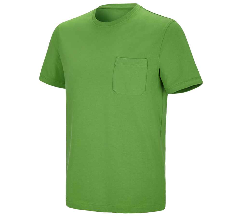 Överdelar: e.s. t-shirt cotton stretch Pocket + sjögrön