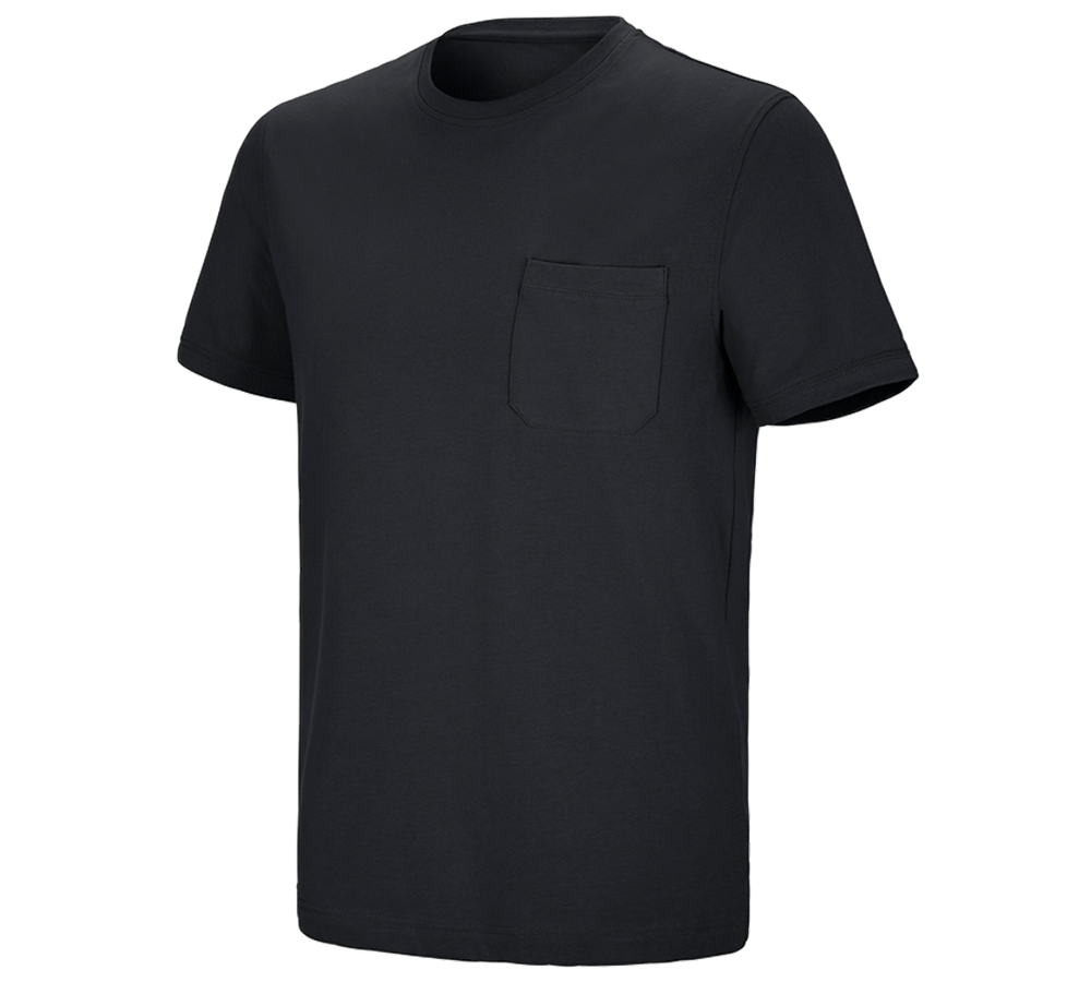 Överdelar: e.s. t-shirt cotton stretch Pocket + svart