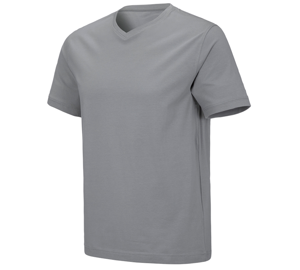 Överdelar: e.s. t-shirt cotton stretch V-Neck + platina