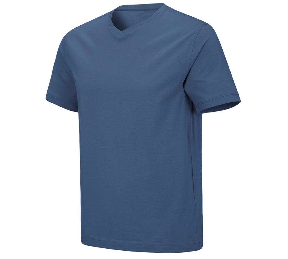 Gardening / Forestry / Farming: e.s. T-shirt cotton stretch V-Neck + cobalt