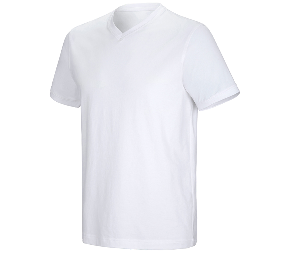 Gardening / Forestry / Farming: e.s. T-shirt cotton stretch V-Neck + white