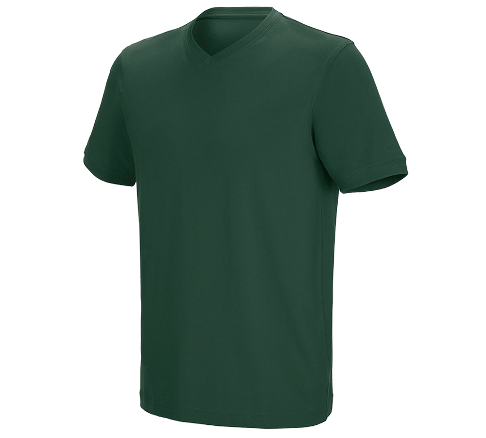 Överdelar: e.s. t-shirt cotton stretch V-Neck + grön