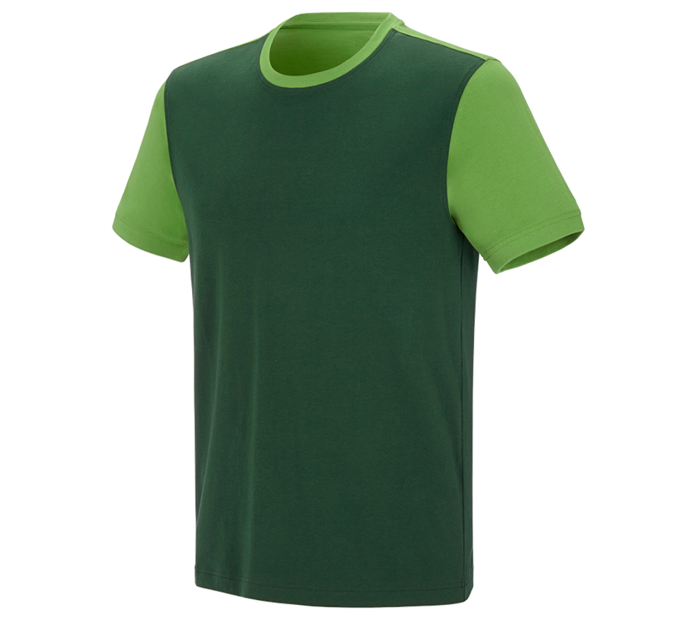 Överdelar: e.s. t-shirt cotton stretch bicolor + grön/sjögrön