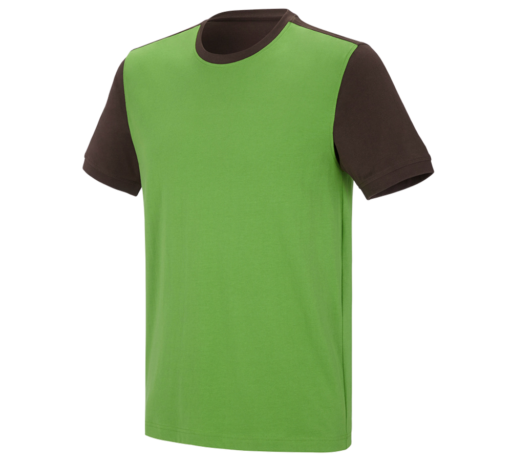 Överdelar: e.s. t-shirt cotton stretch bicolor + sjögrön/kastanj