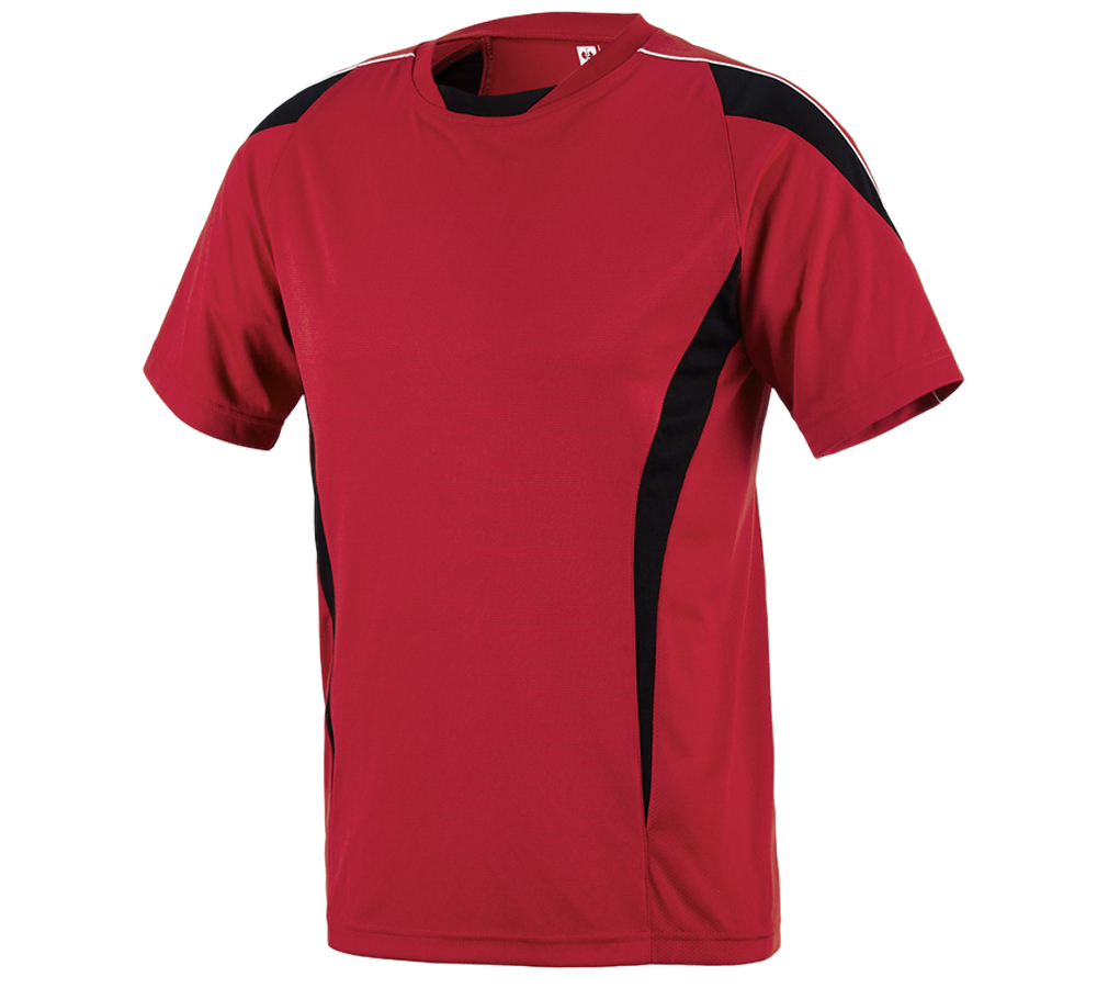 Teman: e.s. Funktions T-Shirt poly Silverfresh + röd/svart