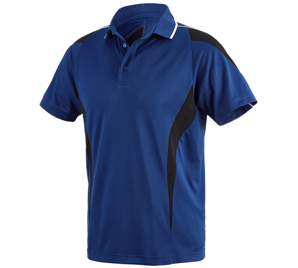 Teman: e.s. Funktions Polo-Shirt poly Silverfresh + kornblå/svart