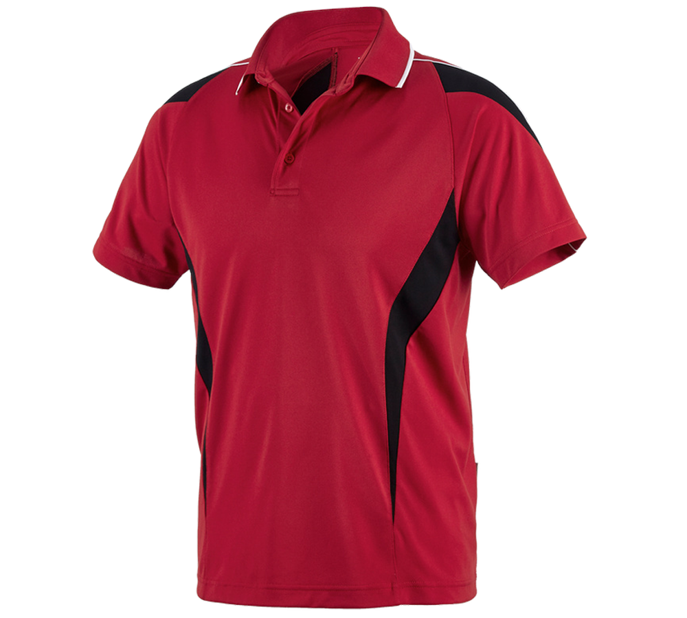 Överdelar: e.s. Funktions Polo-Shirt poly Silverfresh + röd/svart