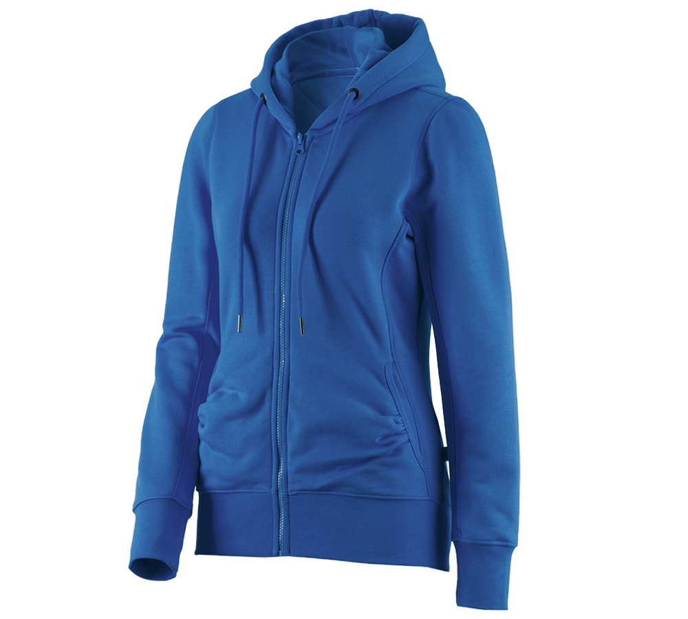 Shirts, Pullover & more: e.s. Hoody sweatjacket poly cotton, ladies' + gentianblue