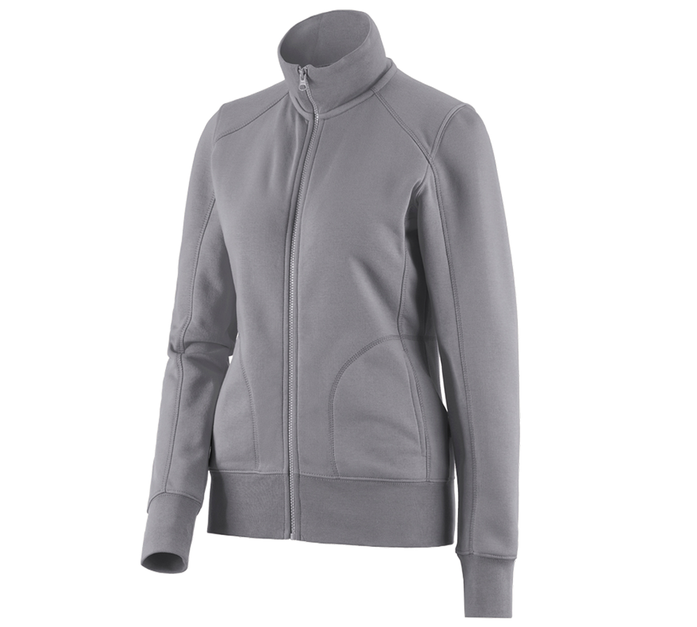 Shirts, Pullover & more: e.s. Sweat jacket poly cotton, ladies' + platinum