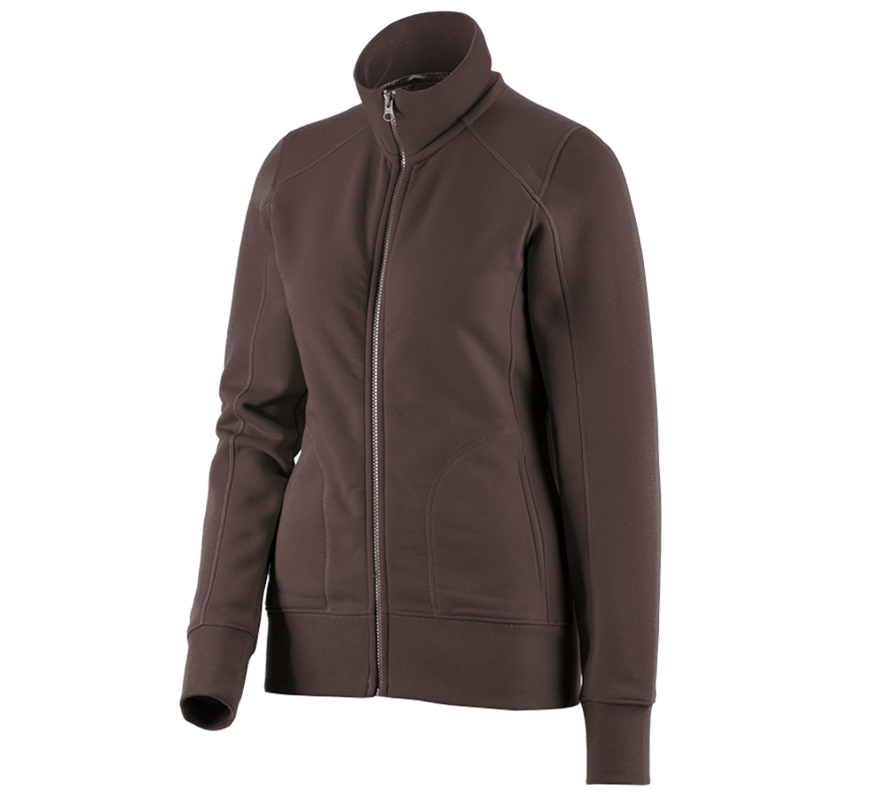 Shirts, Pullover & more: e.s. Sweat jacket poly cotton, ladies' + chestnut