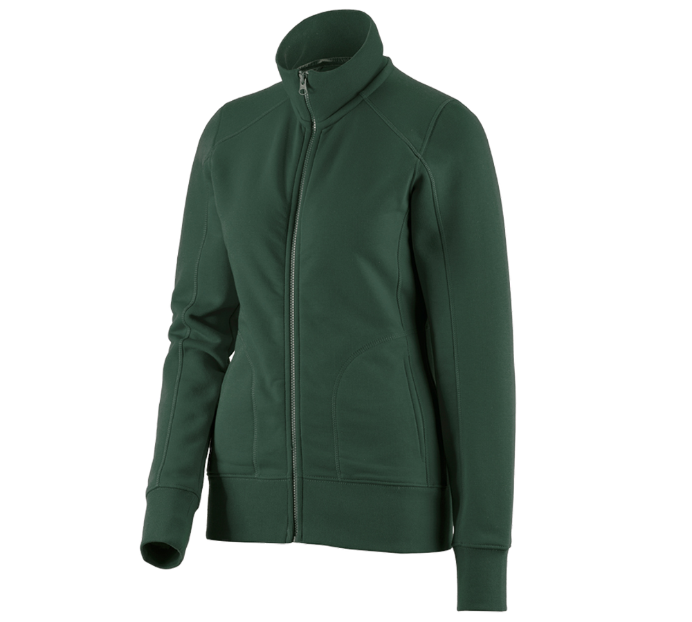 Shirts, Pullover & more: e.s. Sweat jacket poly cotton, ladies' + green