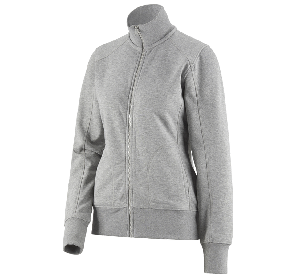 Topics: e.s. Sweat jacket poly cotton, ladies' + grey melange