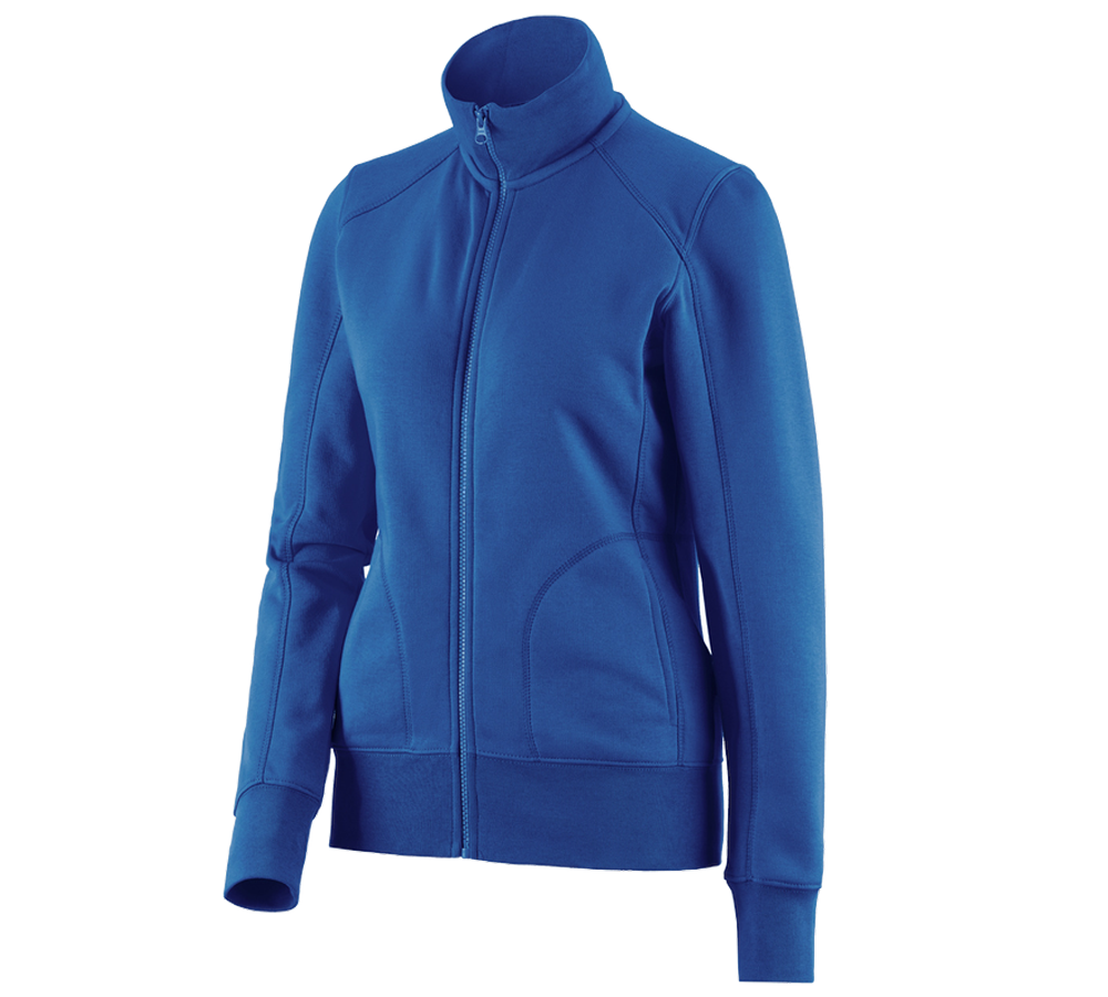 Topics: e.s. Sweat jacket poly cotton, ladies' + gentianblue