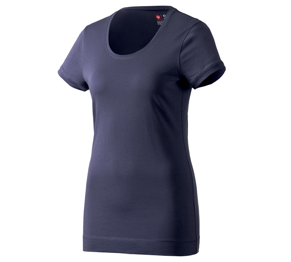 Överdelar: e.s. Long-Shirt cotton, dam + mörkblå
