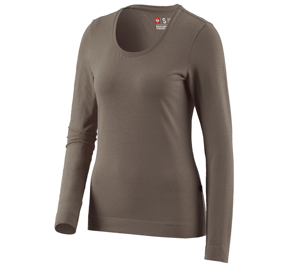 Plumbers / Installers: e.s. Long sleeve cotton stretch, ladies' + stone