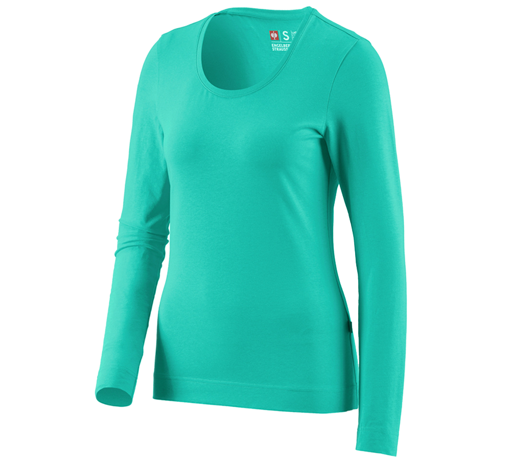 Gardening / Forestry / Farming: e.s. Long sleeve cotton stretch, ladies' + lagoon