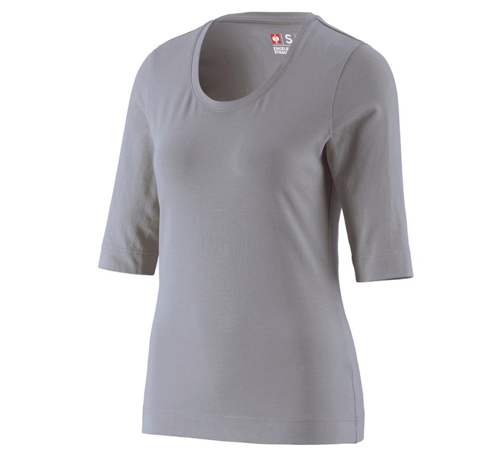 Överdelar: e.s. Shirt 3/4-ärm cotton stretch, dam + platina