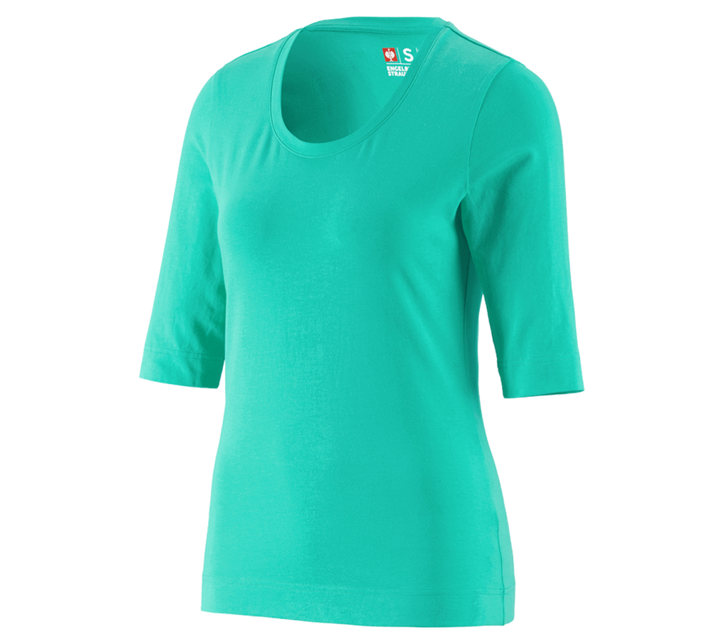 Shirts, Pullover & more: e.s. Shirt 3/4 sleeve cotton stretch, ladies' + lagoon