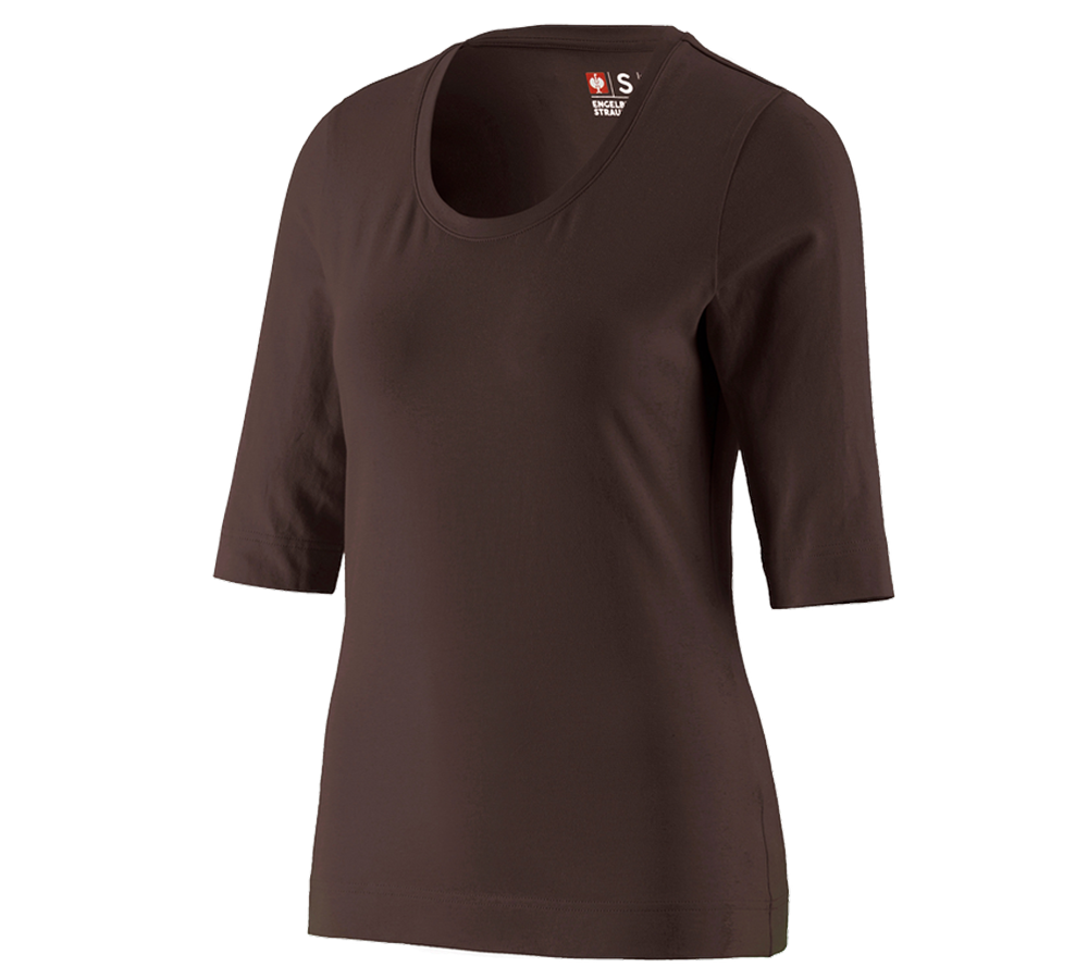 Plumbers / Installers: e.s. Shirt 3/4 sleeve cotton stretch, ladies' + chestnut