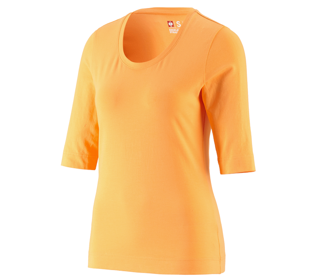 Topics: e.s. Shirt 3/4 sleeve cotton stretch, ladies' + lightorange
