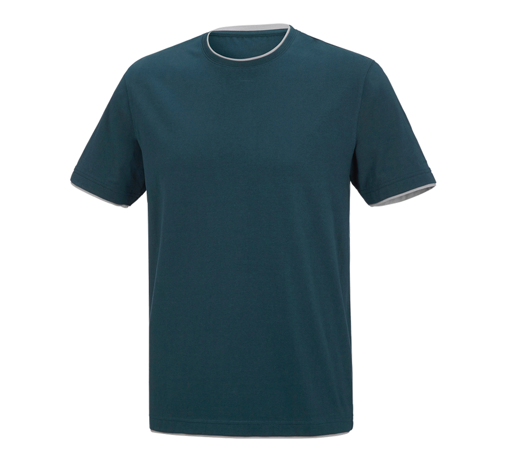 Överdelar: e.s. T-Shirt cotton stretch Layer + sjöblå/platina