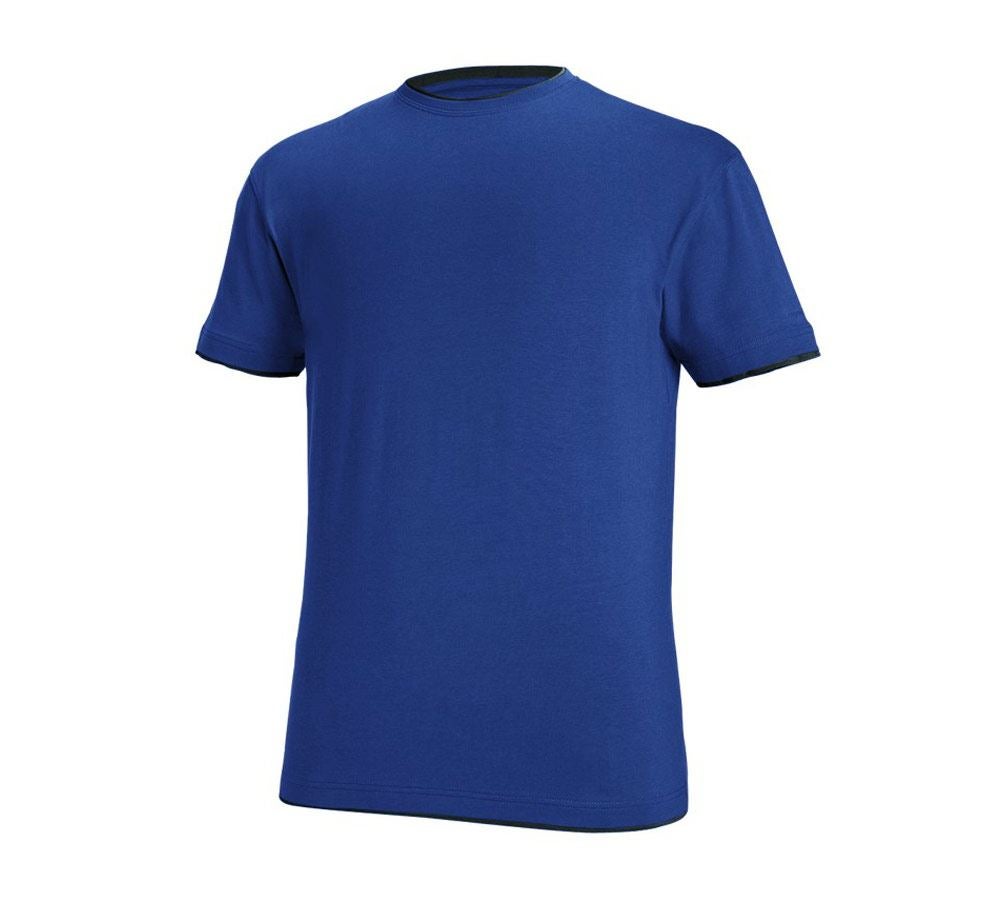 Överdelar: e.s. T-Shirt cotton stretch Layer + kornblå/svart