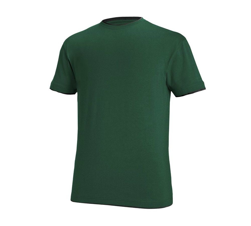 Överdelar: e.s. T-Shirt cotton stretch Layer + grön/svart