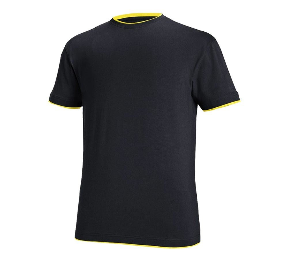 Överdelar: e.s. T-Shirt cotton stretch Layer + safir/citrus
