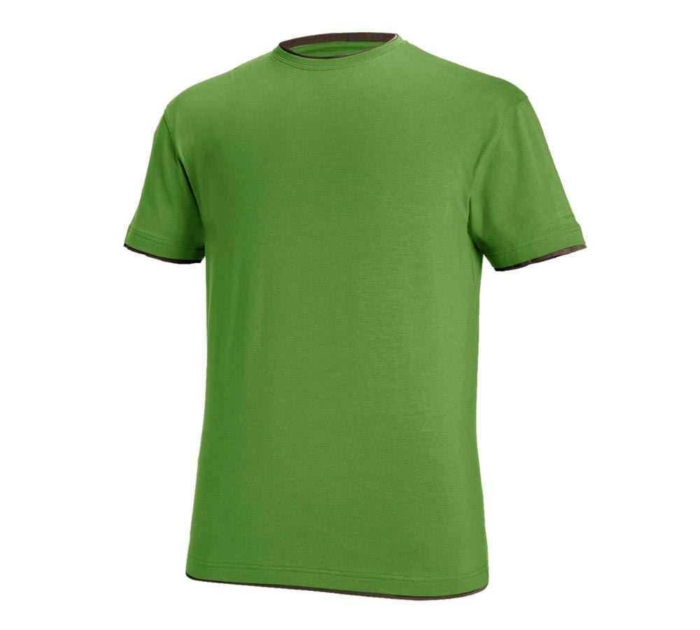Överdelar: e.s. T-Shirt cotton stretch Layer + sjögrön/kastanj