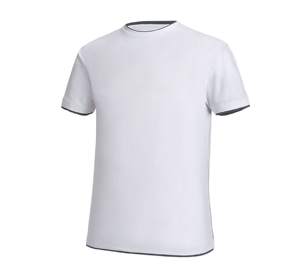 Överdelar: e.s. T-Shirt cotton stretch Layer + vit/grå