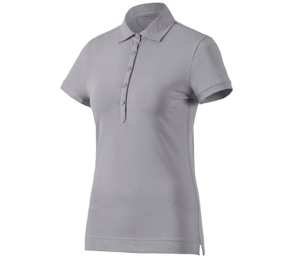 Överdelar: e.s. Polo-Shirt cotton stretch, dam + platina