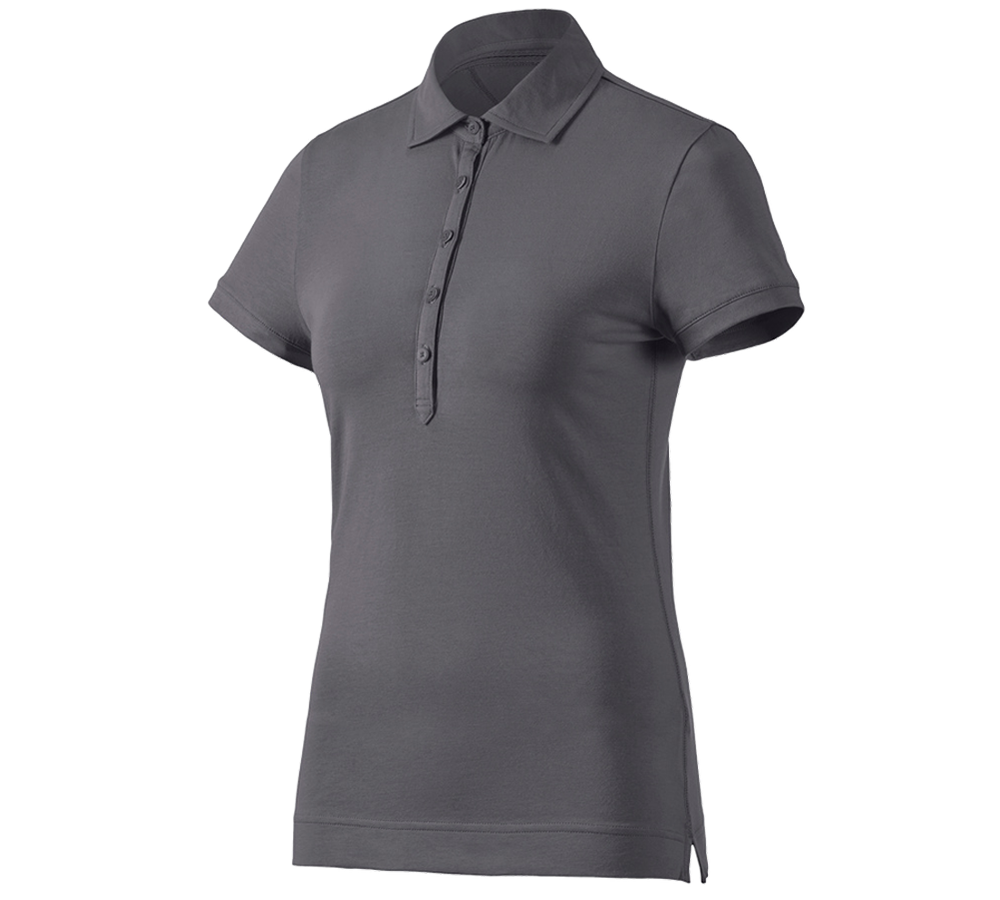Överdelar: e.s. Polo-Shirt cotton stretch, dam + antracit