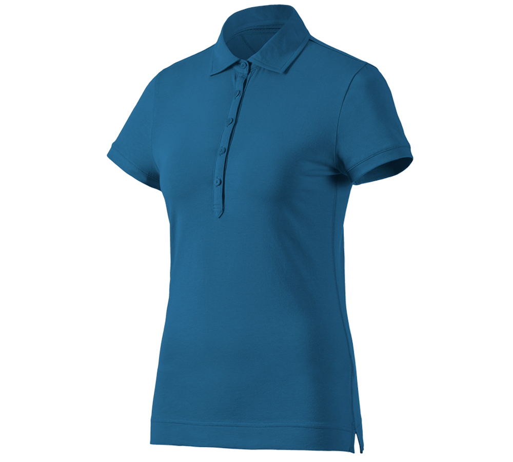 Överdelar: e.s. Polo-Shirt cotton stretch, dam + atoll