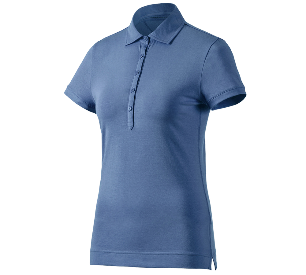 Överdelar: e.s. Polo-Shirt cotton stretch, dam + kobolt