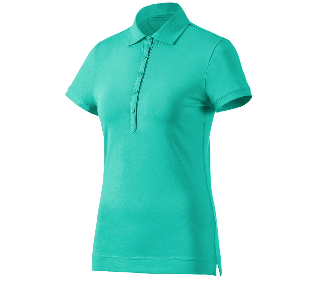 Gardening / Forestry / Farming: e.s. Polo shirt cotton stretch, ladies' + lagoon