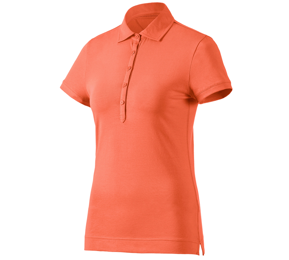 Överdelar: e.s. Polo-Shirt cotton stretch, dam + nektarin