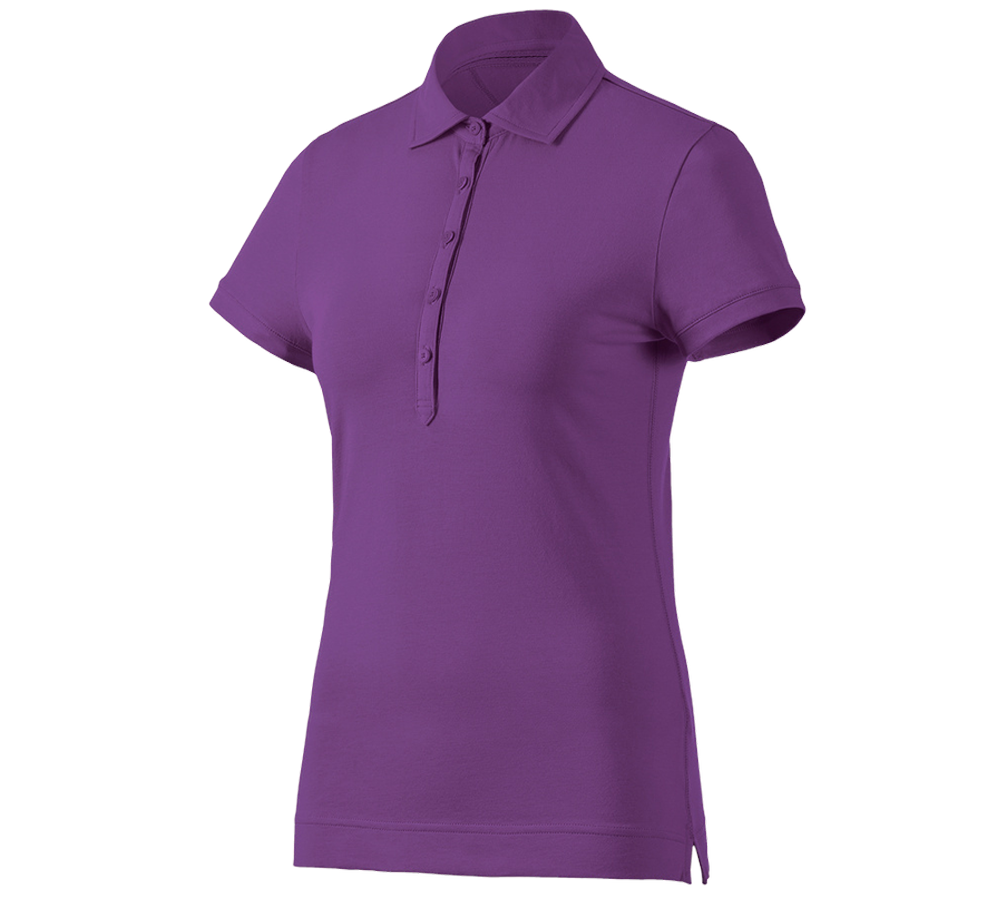 Överdelar: e.s. Polo-Shirt cotton stretch, dam + violett
