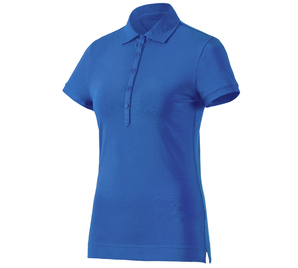 Teman: e.s. Polo-Shirt cotton stretch, dam + gentianablå