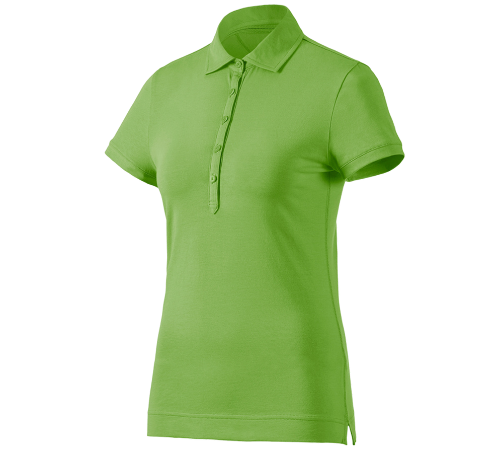 Överdelar: e.s. Polo-Shirt cotton stretch, dam + sjögrön