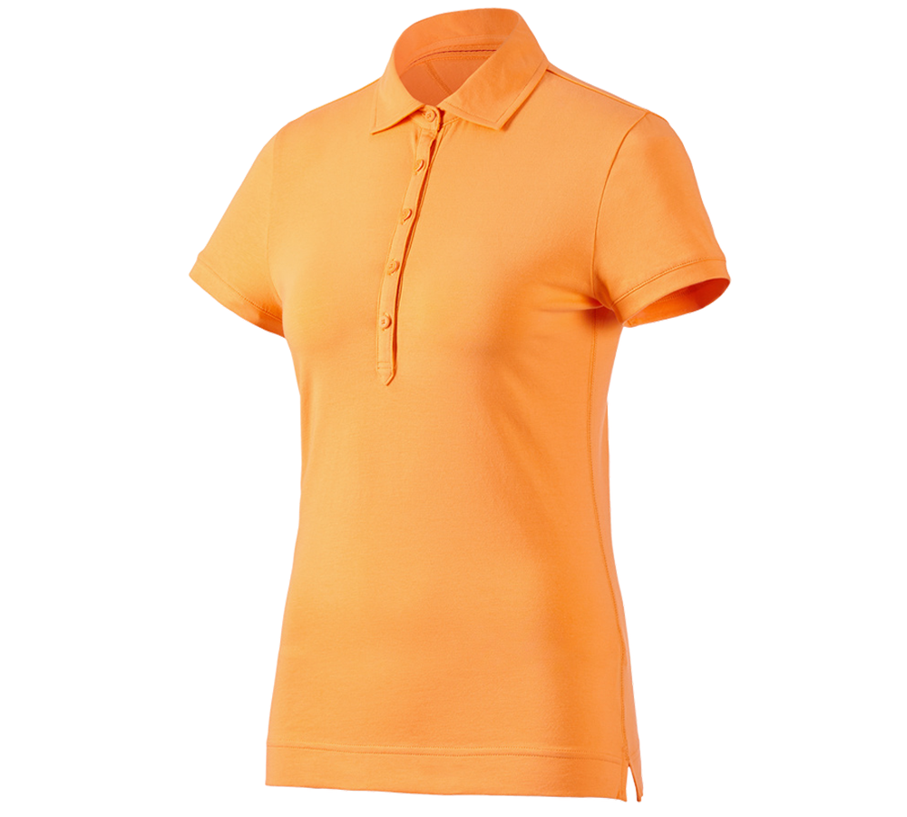 Överdelar: e.s. Polo-Shirt cotton stretch, dam + ljusorange