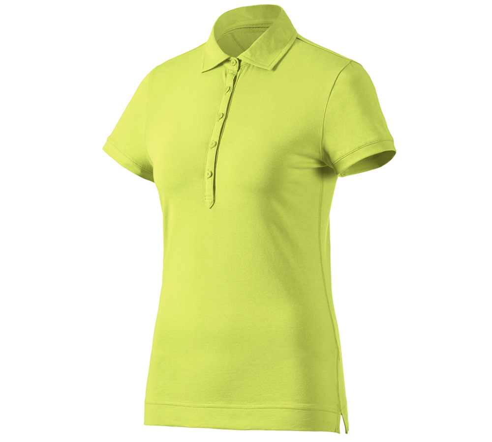 Överdelar: e.s. Polo-Shirt cotton stretch, dam + majgrön