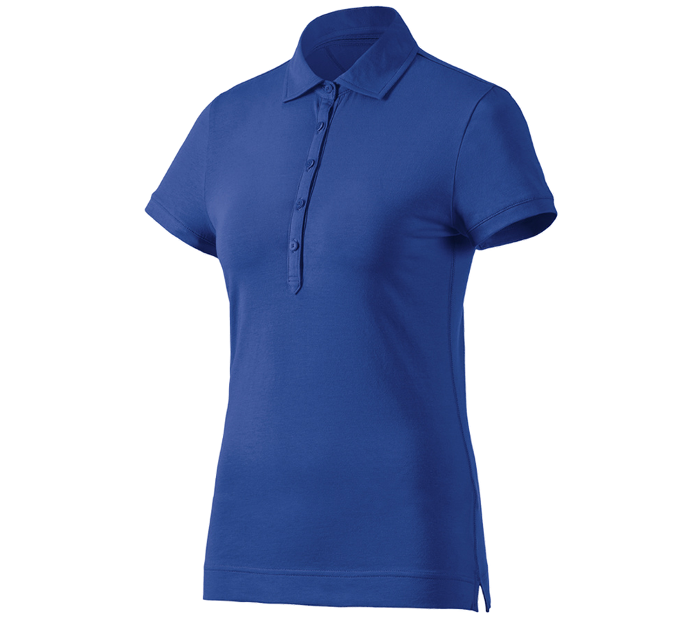 Överdelar: e.s. Polo-Shirt cotton stretch, dam + kornblå