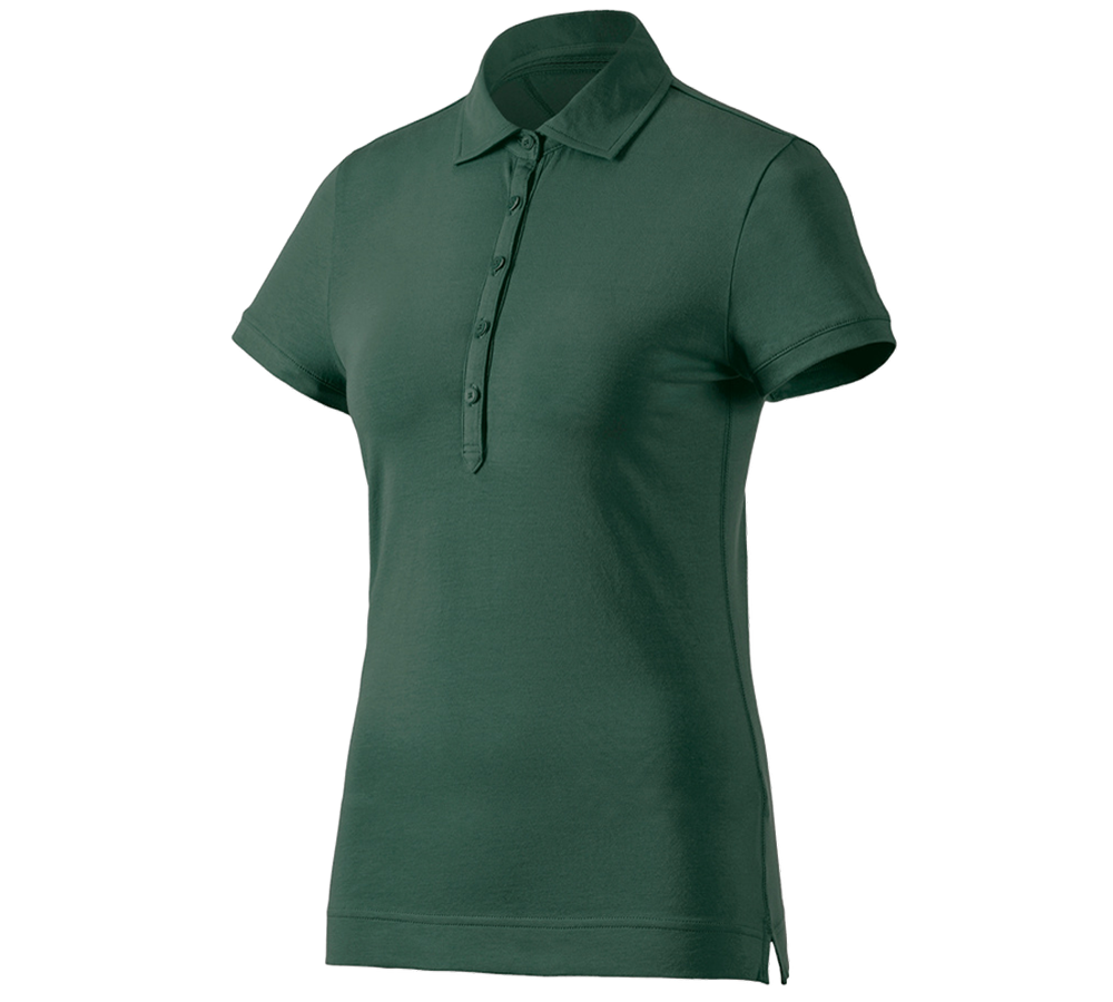 Teman: e.s. Polo-Shirt cotton stretch, dam + grön