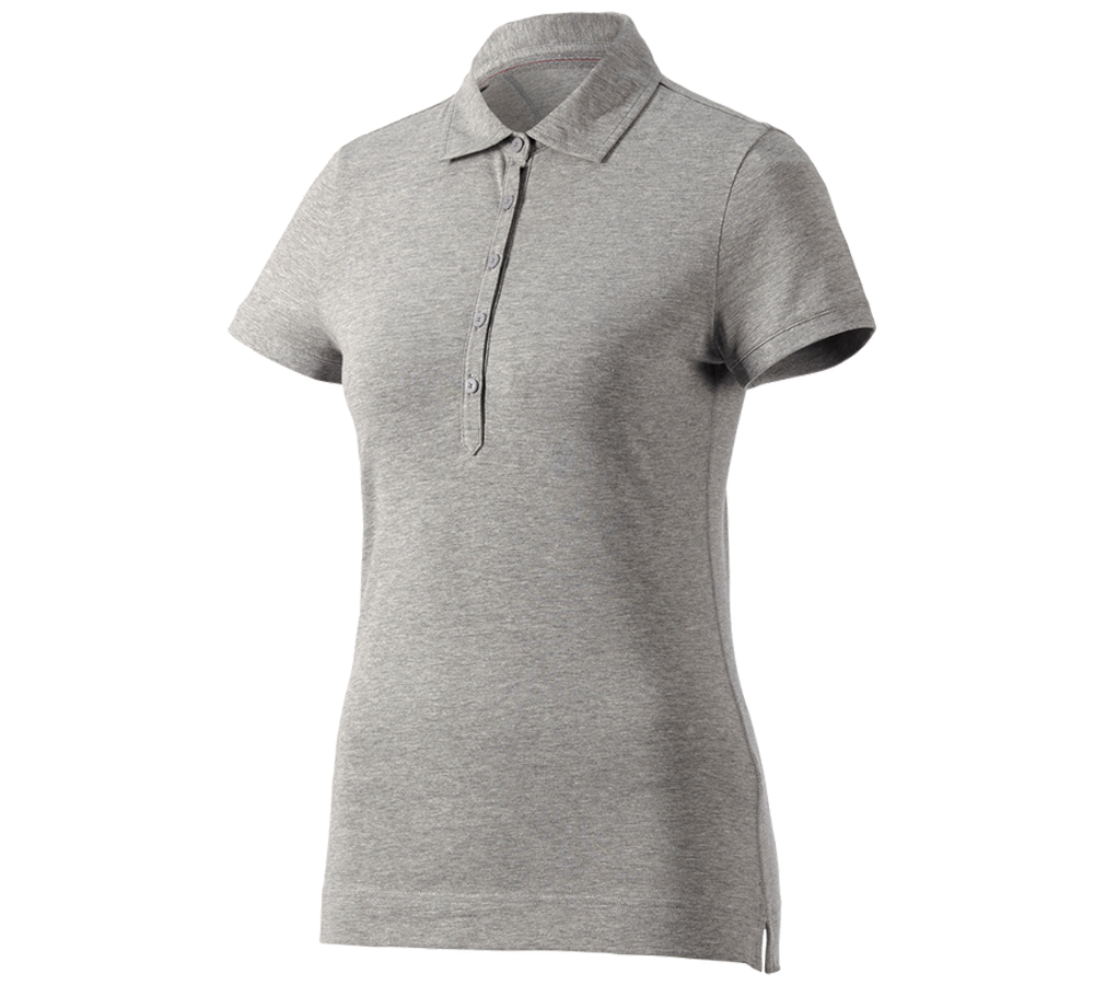 Topics: e.s. Polo shirt cotton stretch, ladies' + grey melange