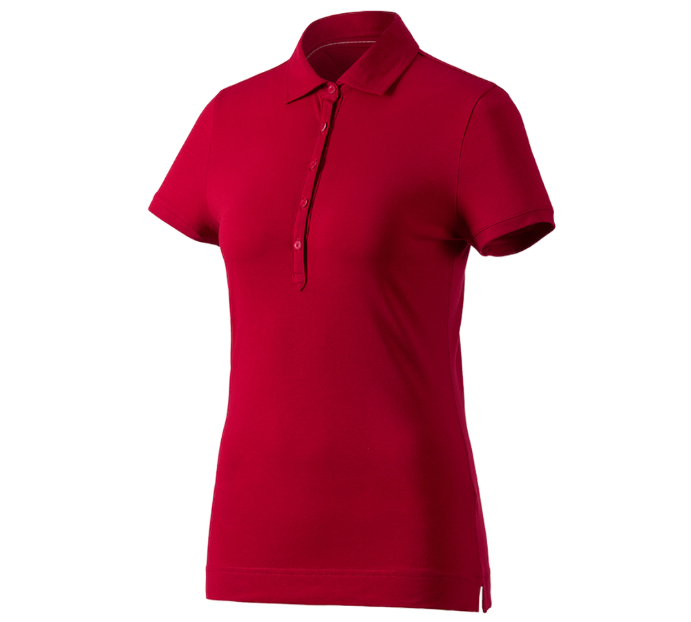 Gardening / Forestry / Farming: e.s. Polo shirt cotton stretch, ladies' + fiery red