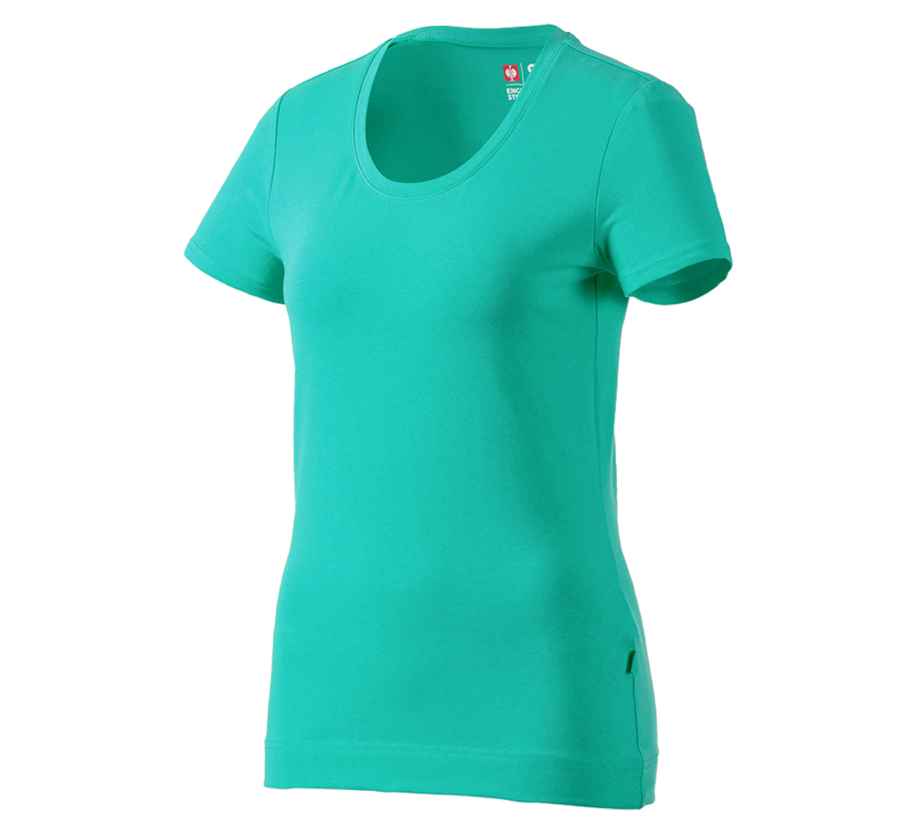 Shirts, Pullover & more: e.s. T-shirt cotton stretch, ladies' + lagoon