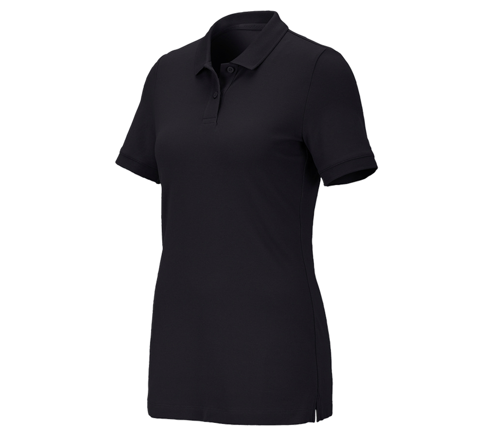 Plumbers / Installers: e.s. Pique-Polo cotton stretch, ladies' + black