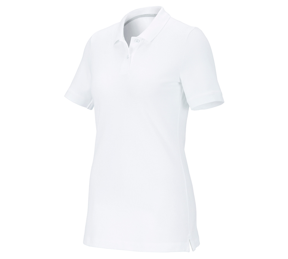 Shirts, Pullover & more: e.s. Pique-Polo cotton stretch, ladies' + white