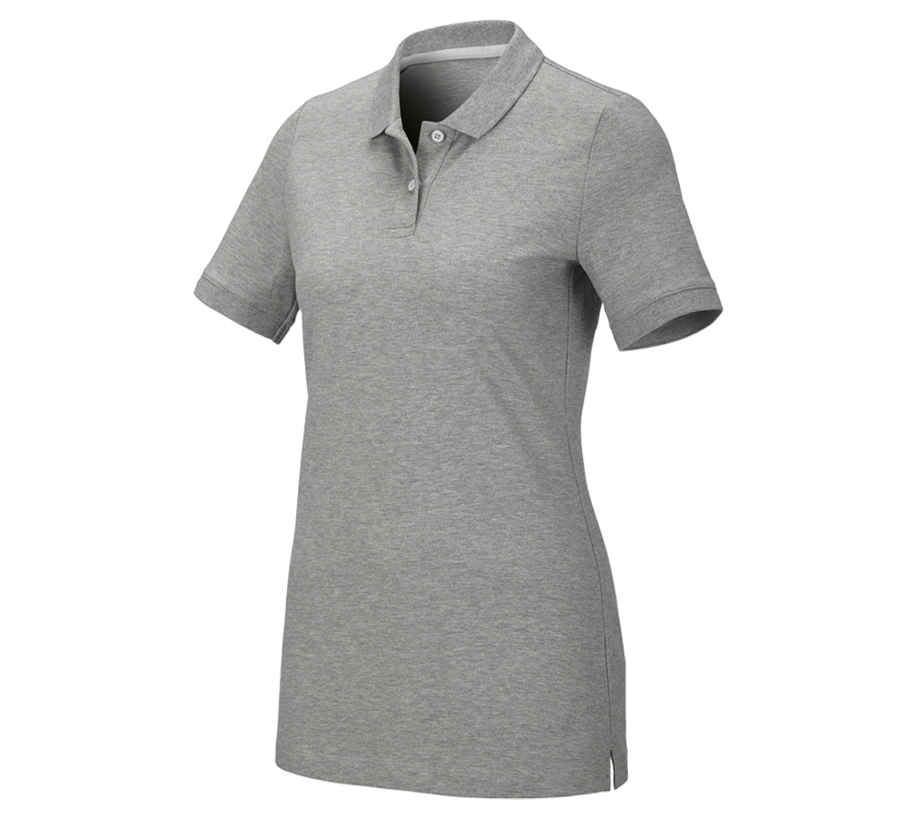 Plumbers / Installers: e.s. Pique-Polo cotton stretch, ladies' + grey melange